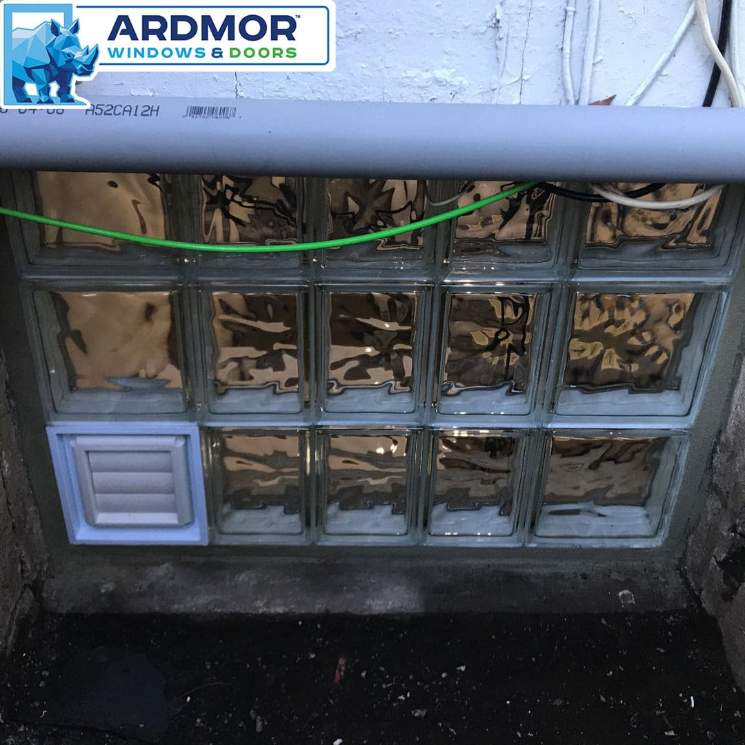 Glass Block Window Replacement with Vent