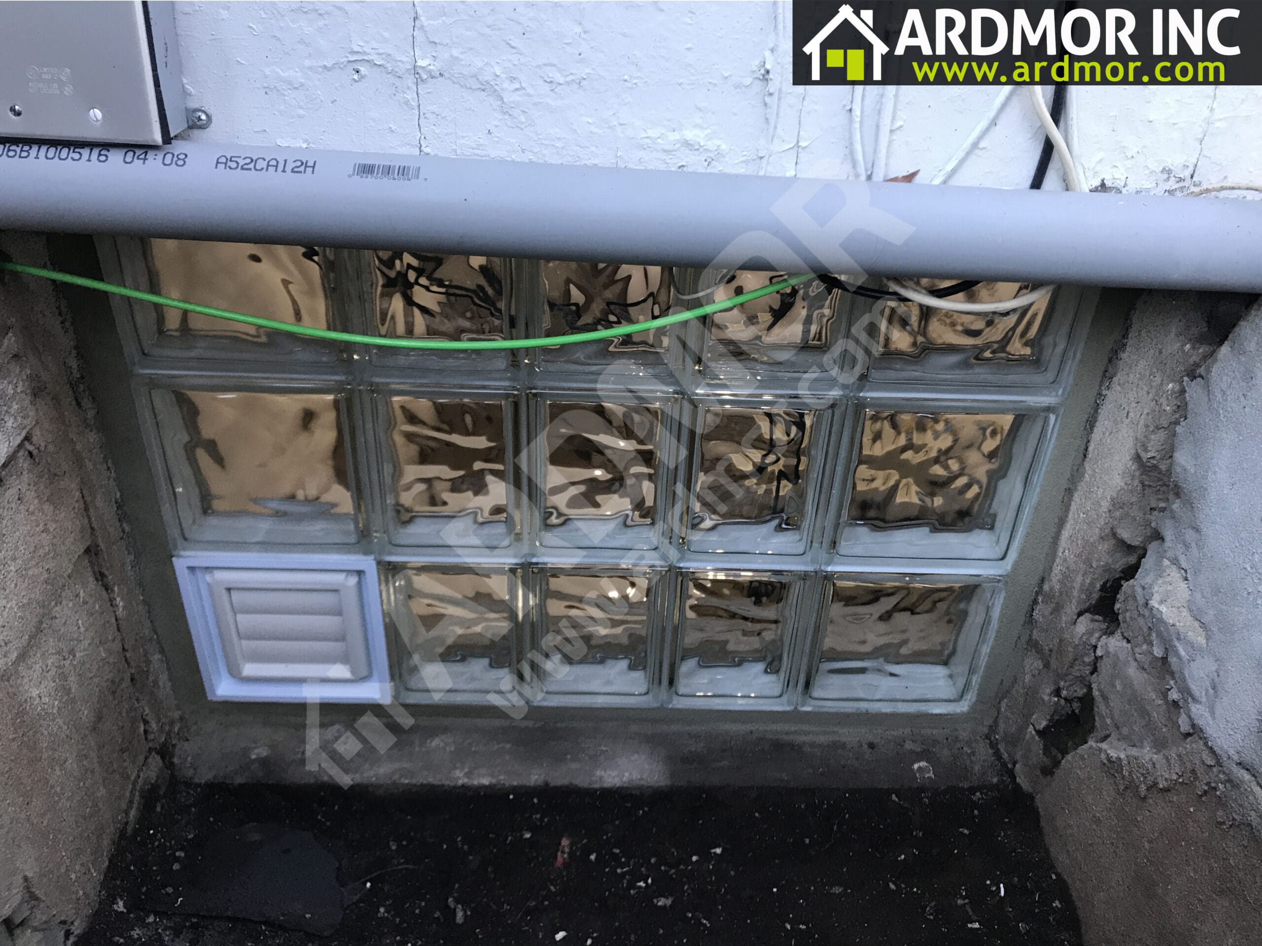 Glass Block With Vent Exterior After Glass Block With Vent Exterior After