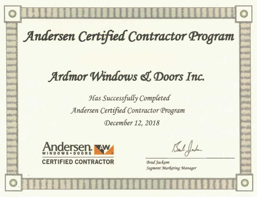 Andersen Certified Contractor
